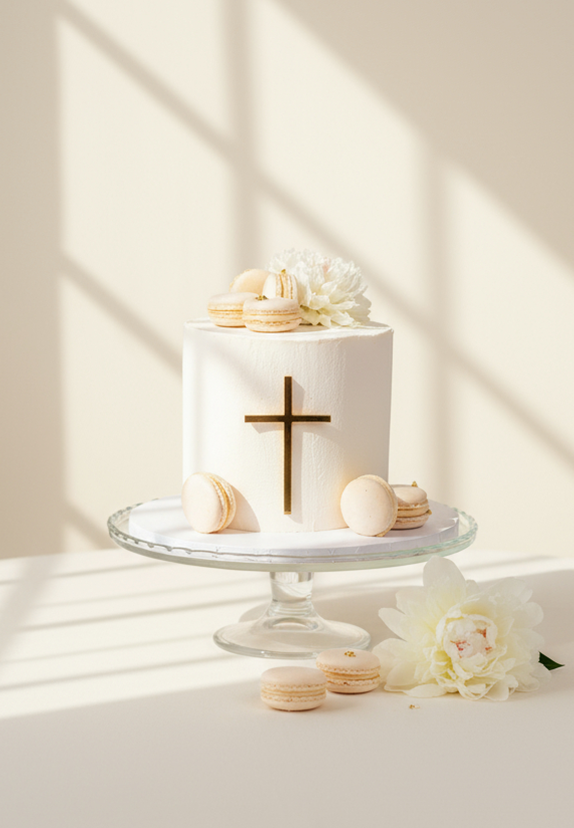 Tort Porcelanowy Makaronik - Belvedere Noir z wiśniami - Jasny - 45 porcji – tort dwupiętrowy