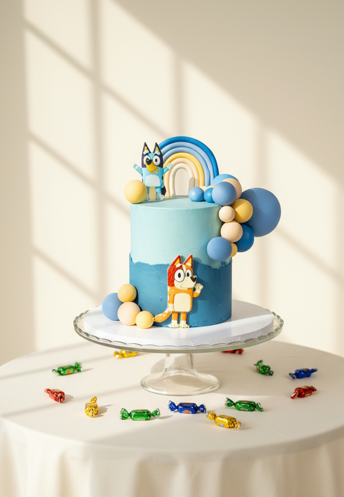 Tort Bluey i Bingo Belvedere Cafe – bajkowy tort urodzinowy z postaciami z bajki Belvedere Cafe Warszawa