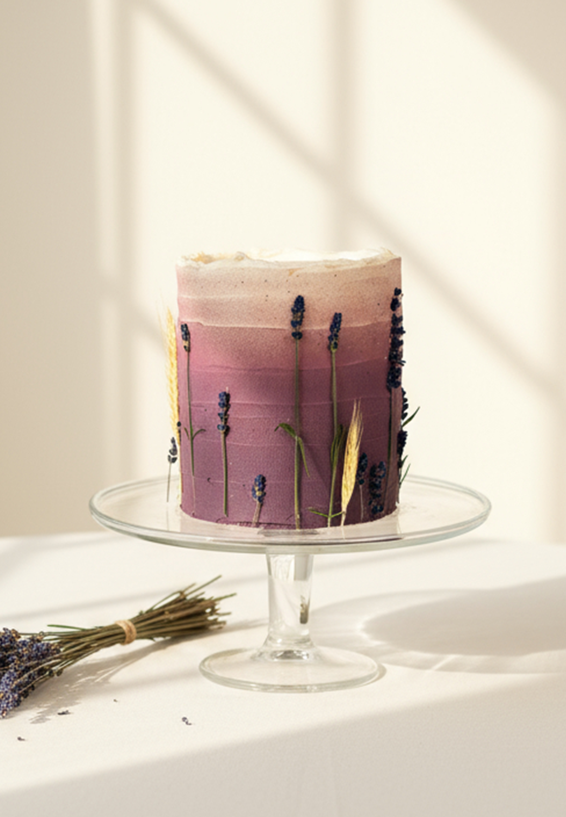 Tort Lawendowy Belvedere Cafe – dwupiętrowy tort w stylu boho z lawendą i kłosami zbóż Belvedere Cafe Warszawa