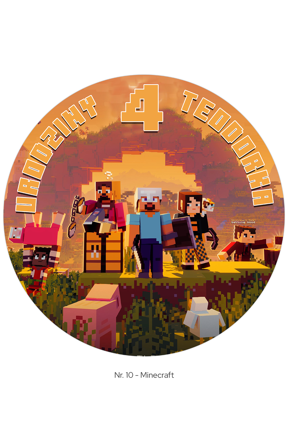 Tort dla dziecka z motywem bajki Minecraft, cukiernia Belvedere Cafe Warszawa