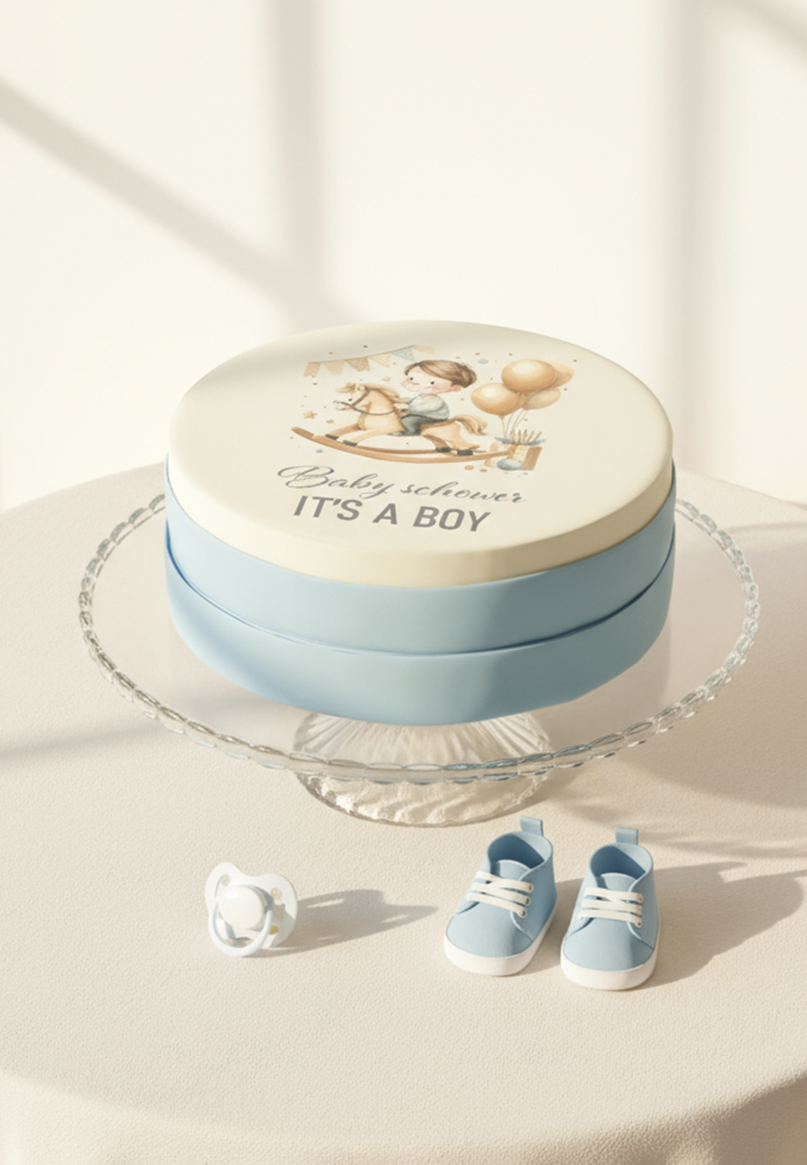Tort Baby Shower Różne wzory - Kawowy - 6 porcji - 2 – Balon