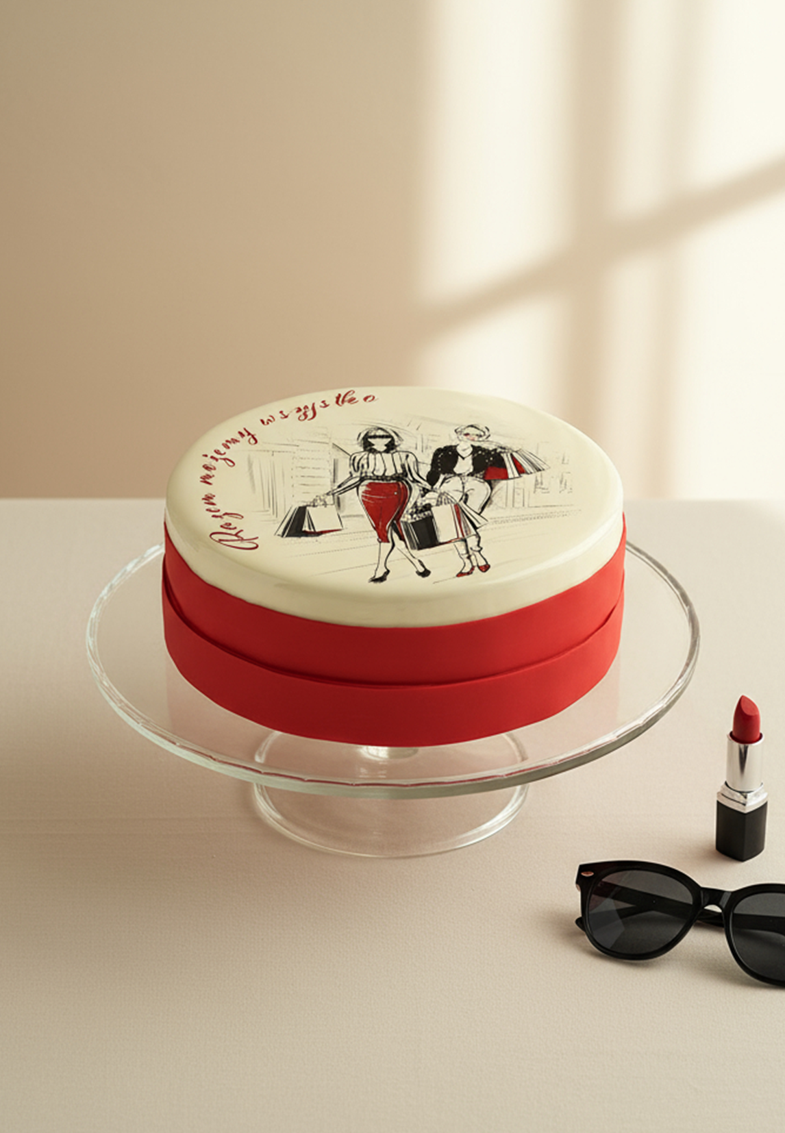 Tort dla przyjaciółki Belvedere Cafe – personalizowany tort z nadrukiem i napisem o przyjaźni