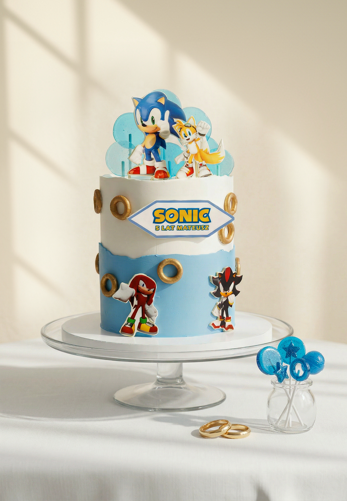 Tort Sonic - Kawowy - Jasny - 45 porcji – tort dwupiętrowy